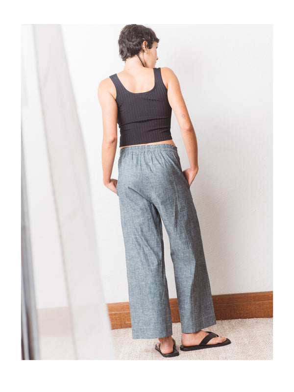 Denim Panel Pant in Organic Hemp