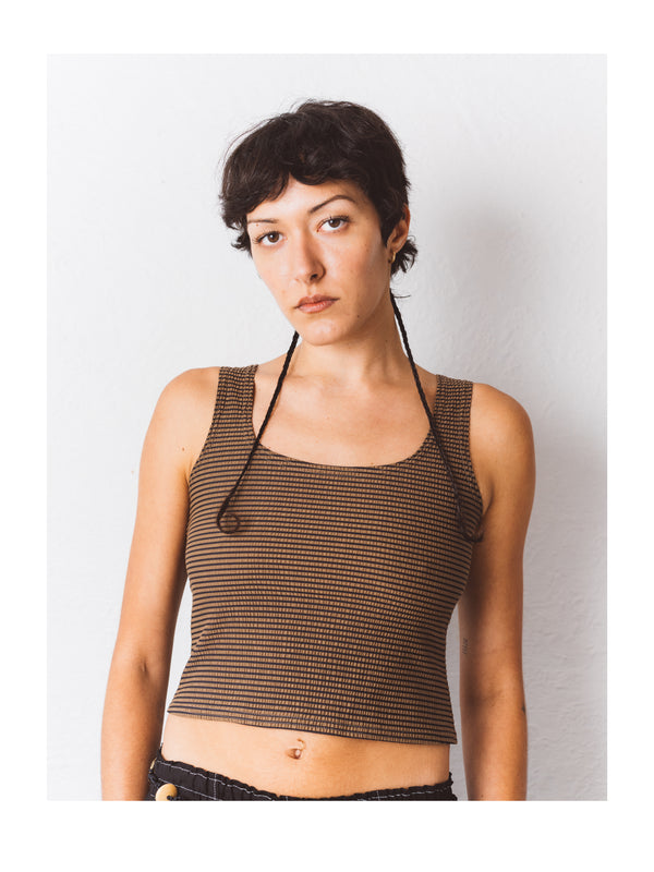 Hilma Tank Top in Umber Stripe